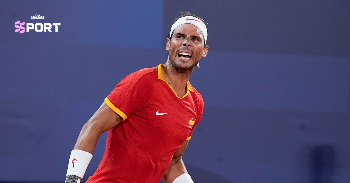 ภาพ Rafael Nadal นักเทนนิสชาวสเปนกำลังฉลองชัยระหว่างการแข่งขัน
