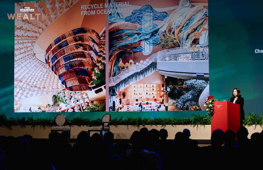 ภาพจำลองโครงการ NEXTOPIA ของสยามพิวรรธน์ ซึ่งเป็นเมืองต้นแบบแห่งโลกอนาคตที่เน้นความยั่งยืนและสร้างกำไร โดยมี ชฎาทิพ จูตระกูล เป็นผู้นำเสนอแนวคิด 3