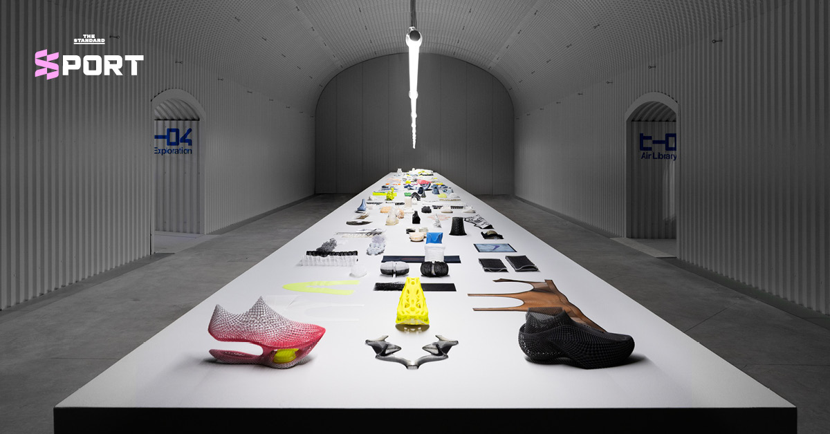 ภาพห้องทดลอง ‘Air Lab’ ของ Nike ที่จัดแสดงแนวคิดการออกแบบโดยใช้อากาศเป็นหัวใจ ในงาน Milan Design Week 2026