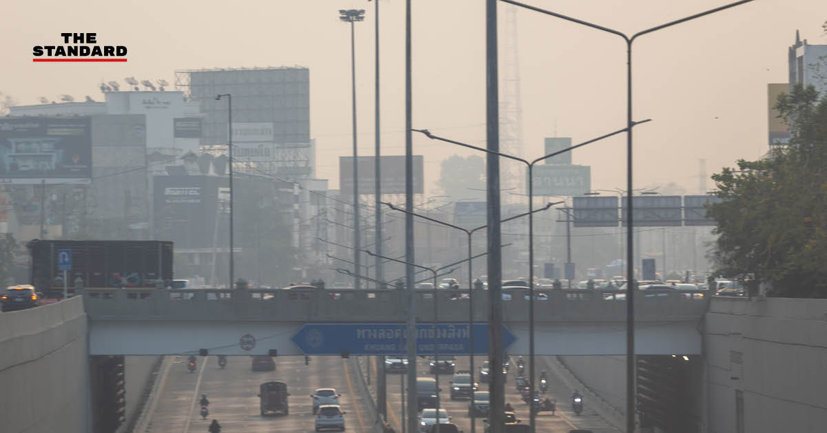 แฟ้มภาพฝุ่น PM2.5 ปกคลุมท้องฟ้าเหนือเมืองในภาคเหนือของประเทศไทย