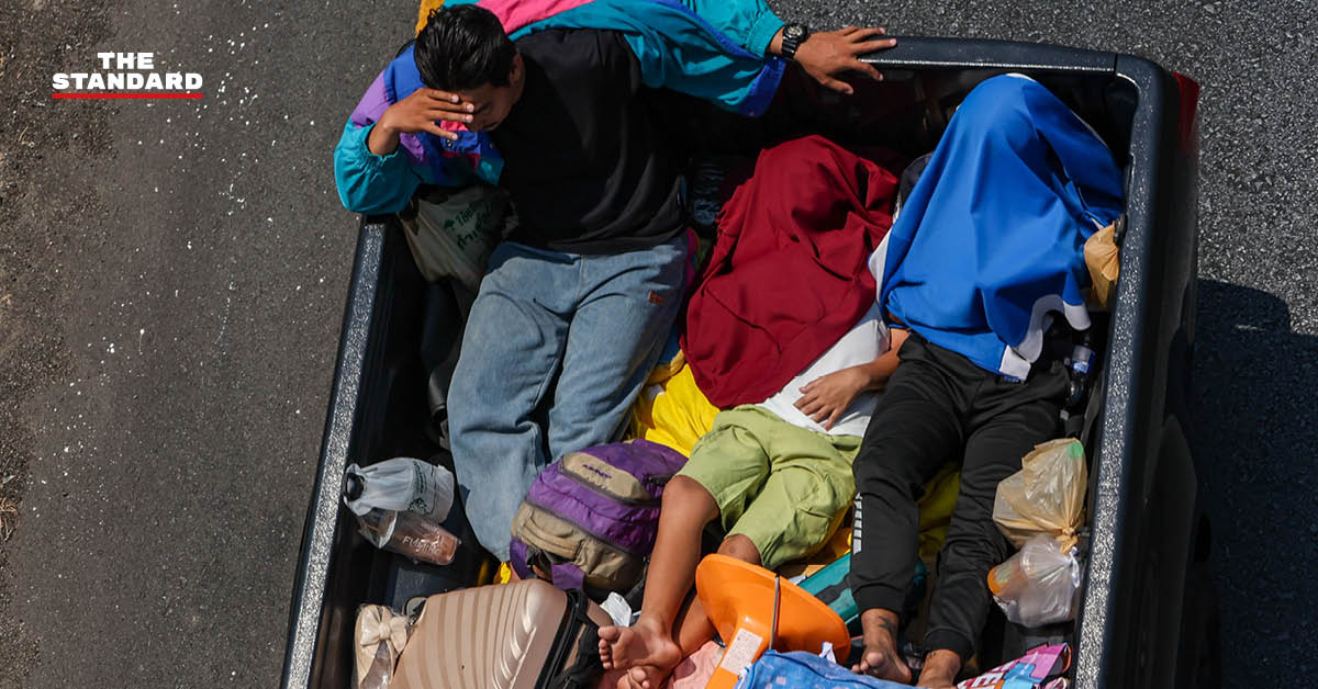 สภาพการจราจรบนถนนพหลโยธินช่วงเทศกาลสงกรานต์ปี 2569 มีรถยนต์หนาแน่นและประชาชนเดินทางกลับภูมิลำเนา