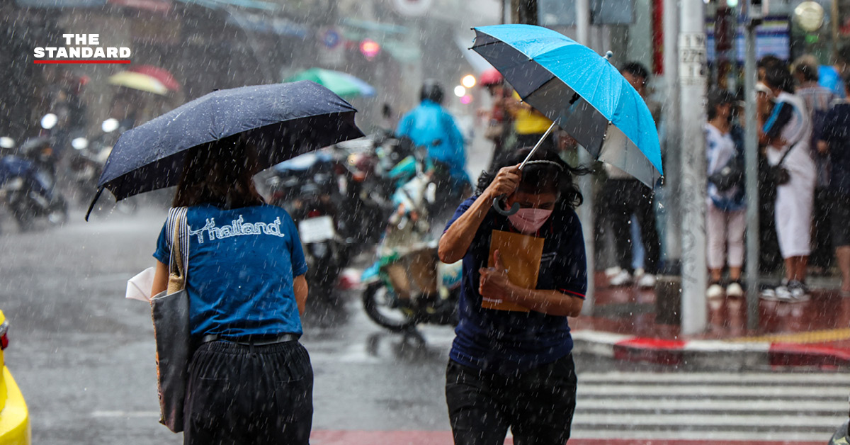 ภาพอินโฟกราฟิกกรมอุตุนิยมวิทยา เตือนพายุฤดูร้อน ฝนฟ้าคะนอง ลมกระโชกแรง ลูกเห็บตก และค่าฝุ่น PM2.5 เกินมาตรฐาน
