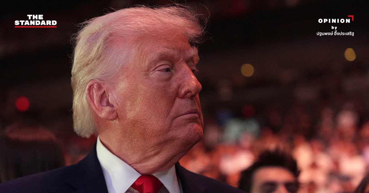 โดนัลด์ ทรัมป์ อดีตประธานาธิบดีสหรัฐฯ ขณะแถลงข่าว