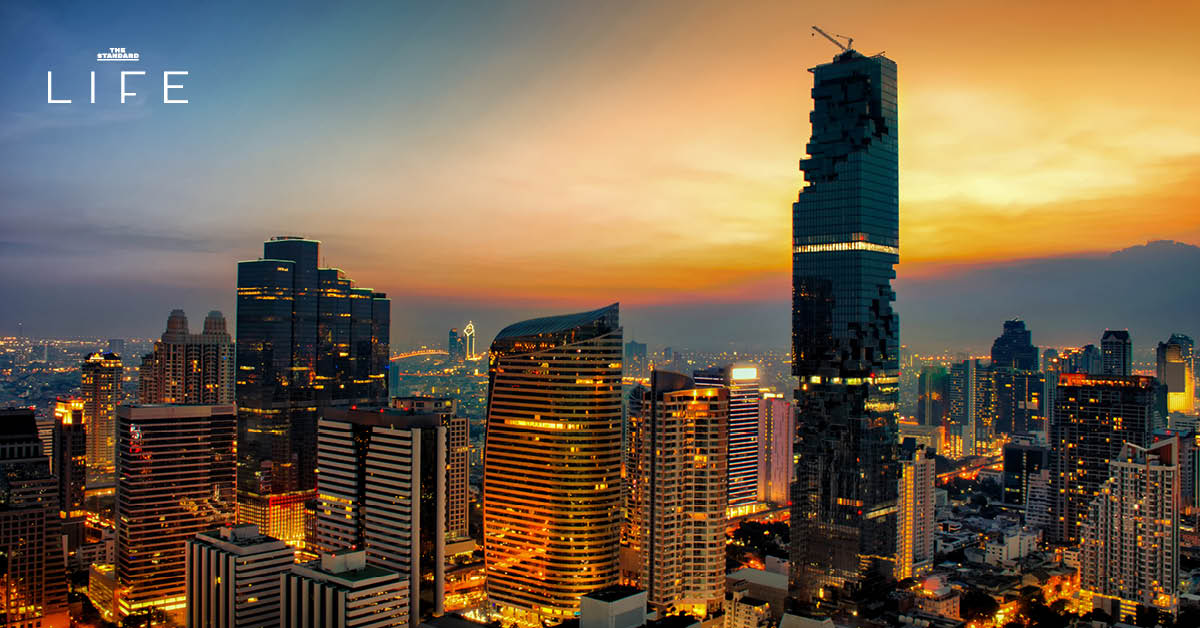 ภาพทิวทัศน์เมืองกรุงเทพฯ ยามพระอาทิตย์ตกดิน