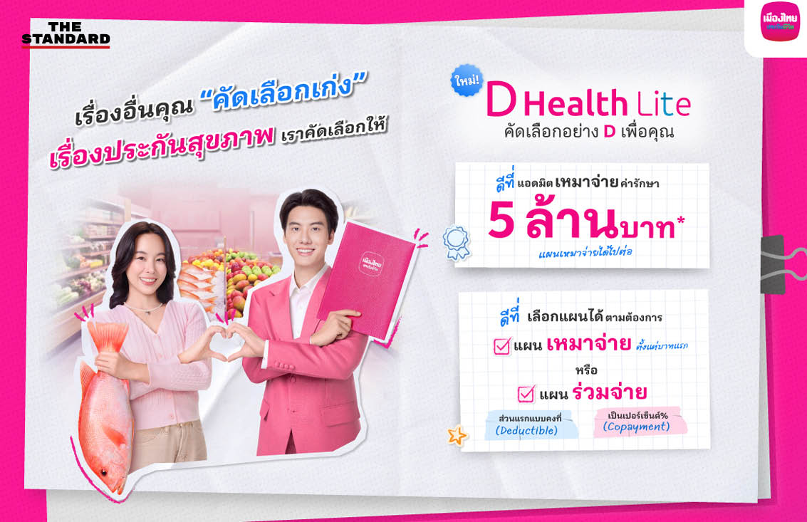 โลโก้และรายละเอียดประกันสุขภาพ D Health Lite จาก เมืองไทยประกันชีวิต 1