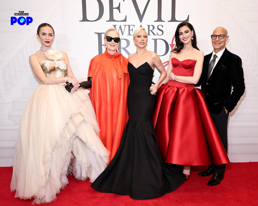 ภาพนักแสดงจากภาพยนตร์ The Devil Wears Prada 2 ได้แก่ Emily Blunt, Meryl Streep, Lady Gaga และ Anne Hathaway 2