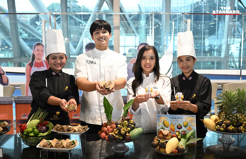 ภาพผู้บริหารกระทรวงพาณิชย์ ตัวแทน MasterChef และสายการบิน ร่วมเปิดโครงการส่งเสริมวัตถุดิบเกษตรไทย 3