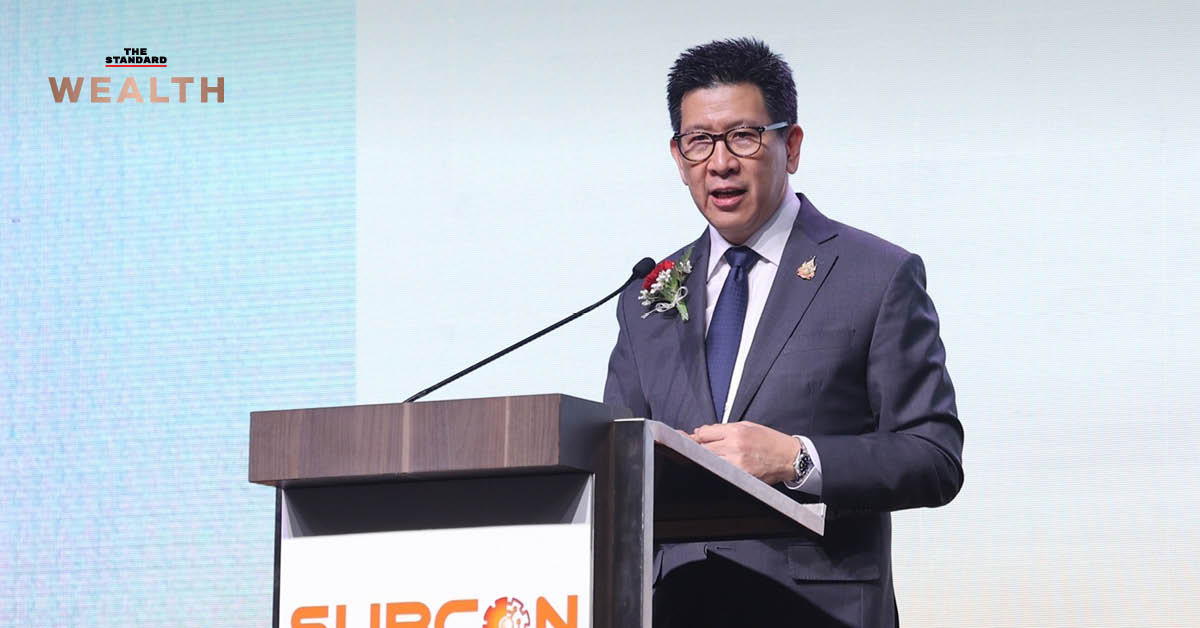 ภาพ ดร.เอกนิติ นิติทัณฑ์ประภาศ แถลงข่าวการลงทุนไตรมาสแรกโต 18% และเป้าหมาย GDP ไทย