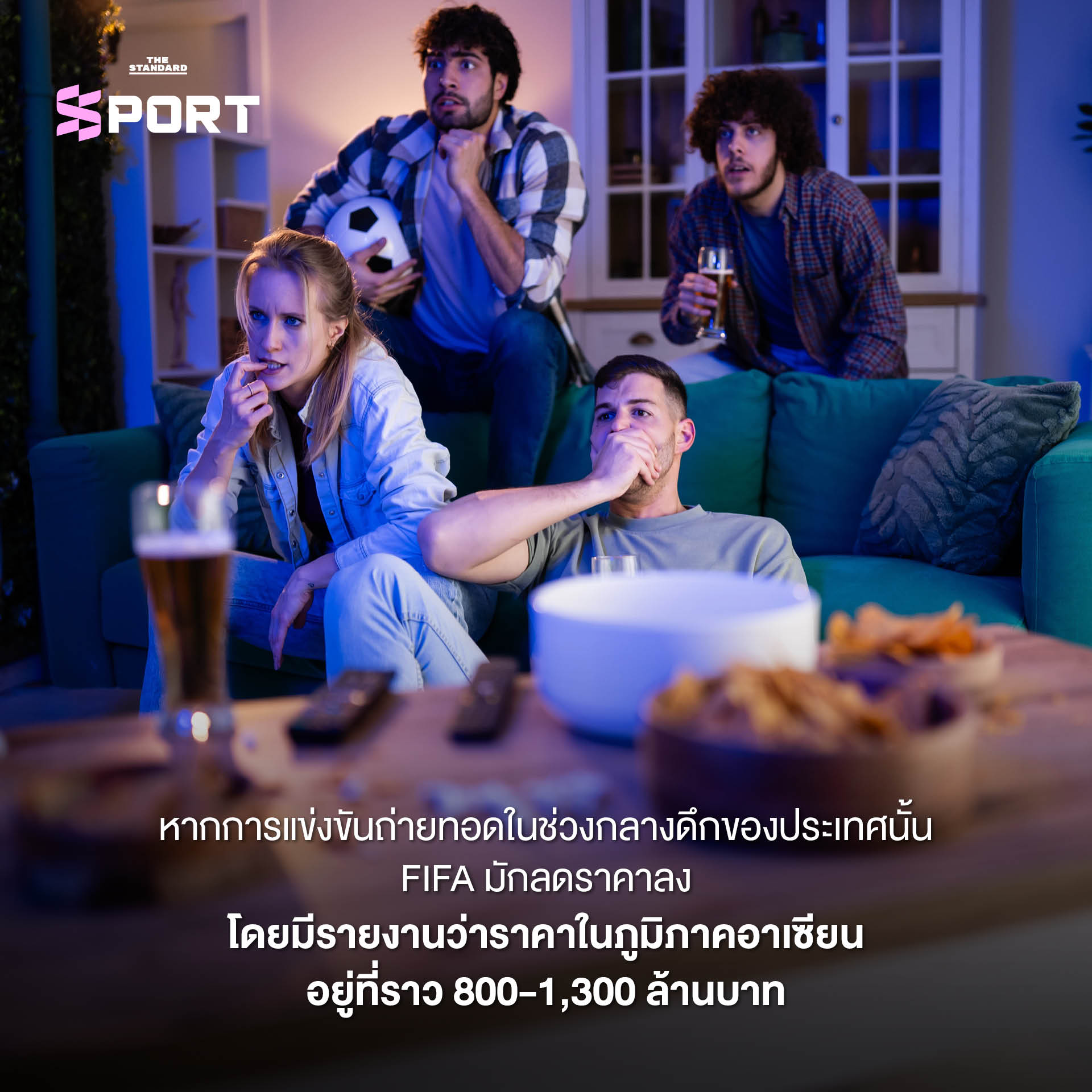 ภาพประกอบแสดงโลโก้ FIFA World Cup และรายละเอียดค่าลิขสิทธิ์การถ่ายทอดสด 8