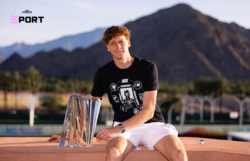 ยานนิก ซินเนอร์ นักเทนนิสชายเดี่ยว ถือถ้วยแชมป์ Masters 1000 หลังสร้างประวัติศาสตร์คว้า 5 รายการติดต่อกัน 4