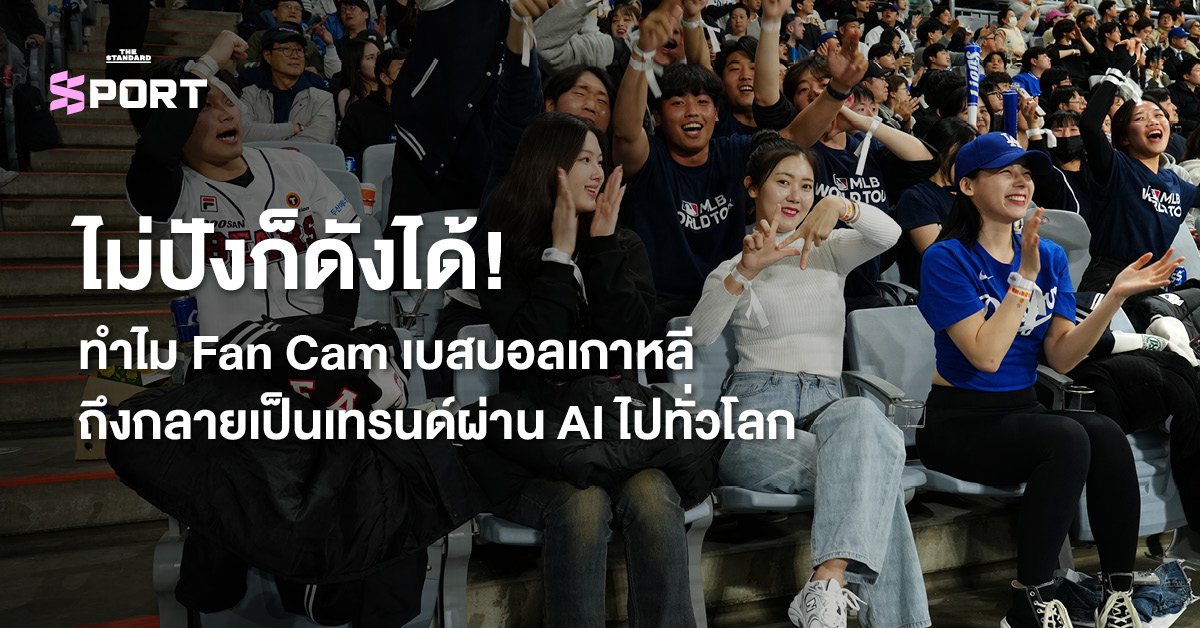 กลุ่มแฟนๆ กำลังชมการแข่งขันเบสบอลในสนาม