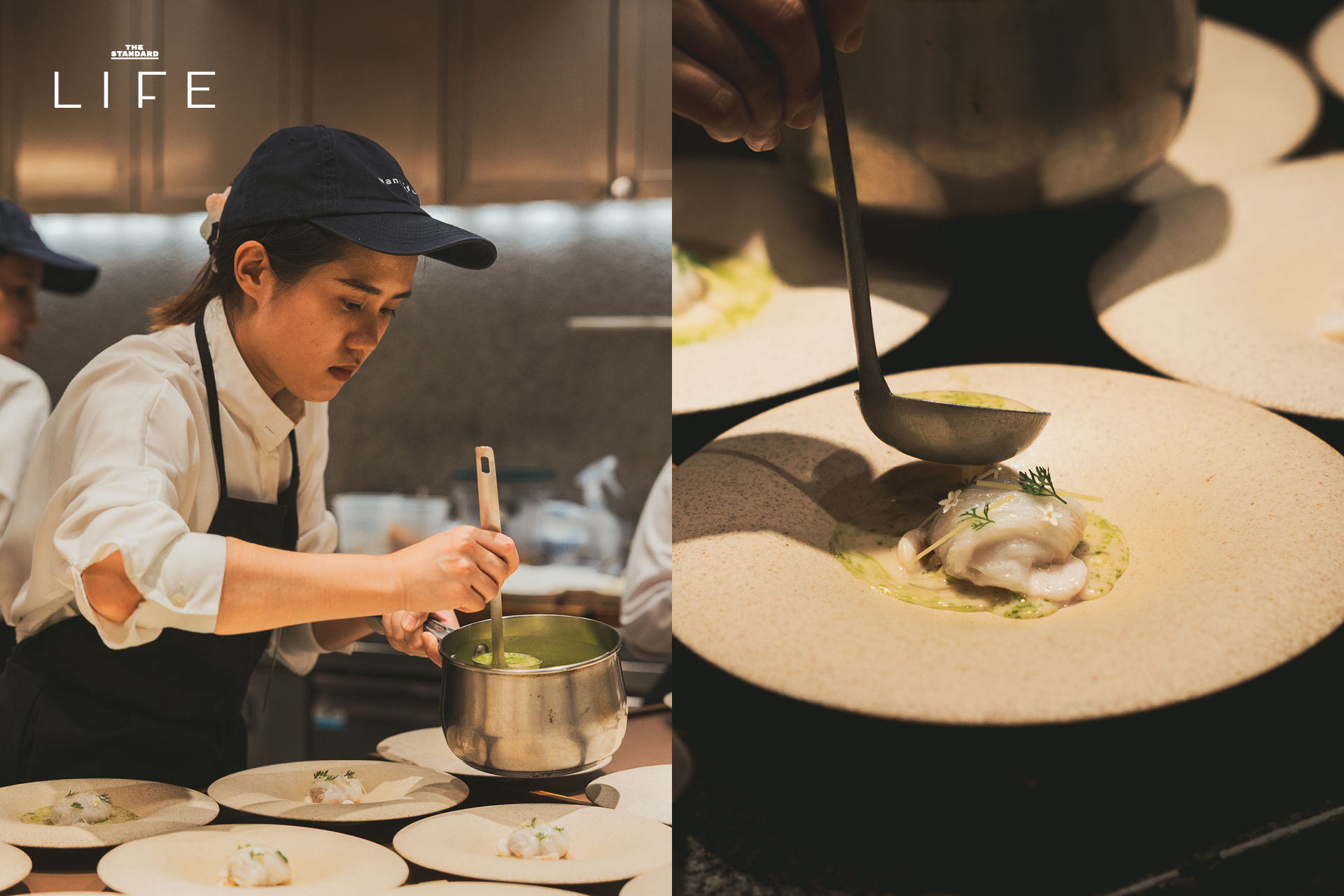 เชฟชาลี กาเดอร์ แห่งร้าน Wana Yook กำลังนำเสนอเมนูอาหารไทยร่วมสมัยในงาน LIFE TABLE 6