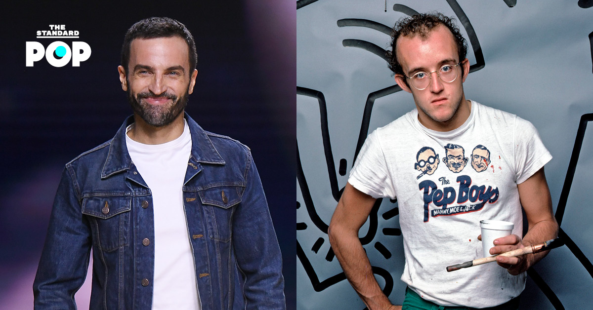 ภาพโลโก้ Louis Vuitton และผลงานศิลปะของ Keith Haring