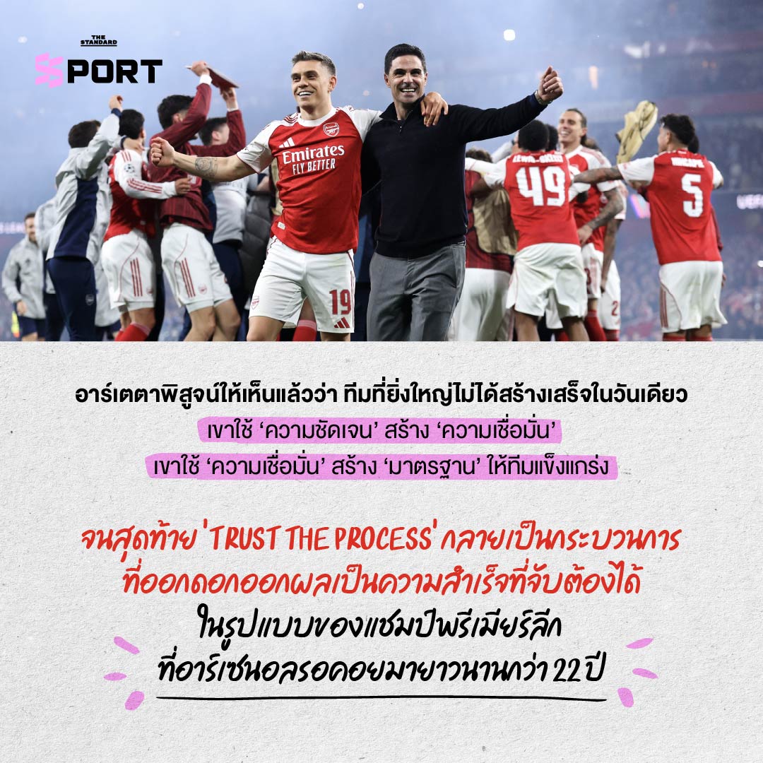 มิเกล อาร์เตตา ผู้จัดการทีมอาร์เซนอล ยืนอยู่ข้างสนาม 14