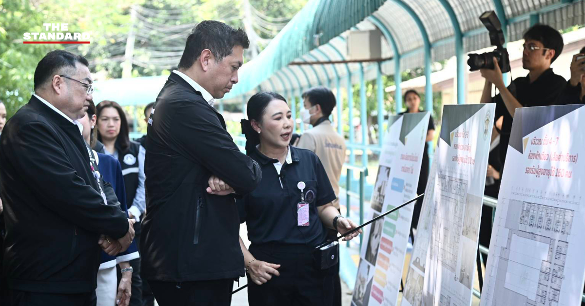 ภาพ รมว.พม. และคณะผู้บริหาร ลงพื้นที่ บ้านบางแค ตรวจเยี่ยม พร้อมดูแบบจำลองอาคารสุขสันต์ 7 ชั้น