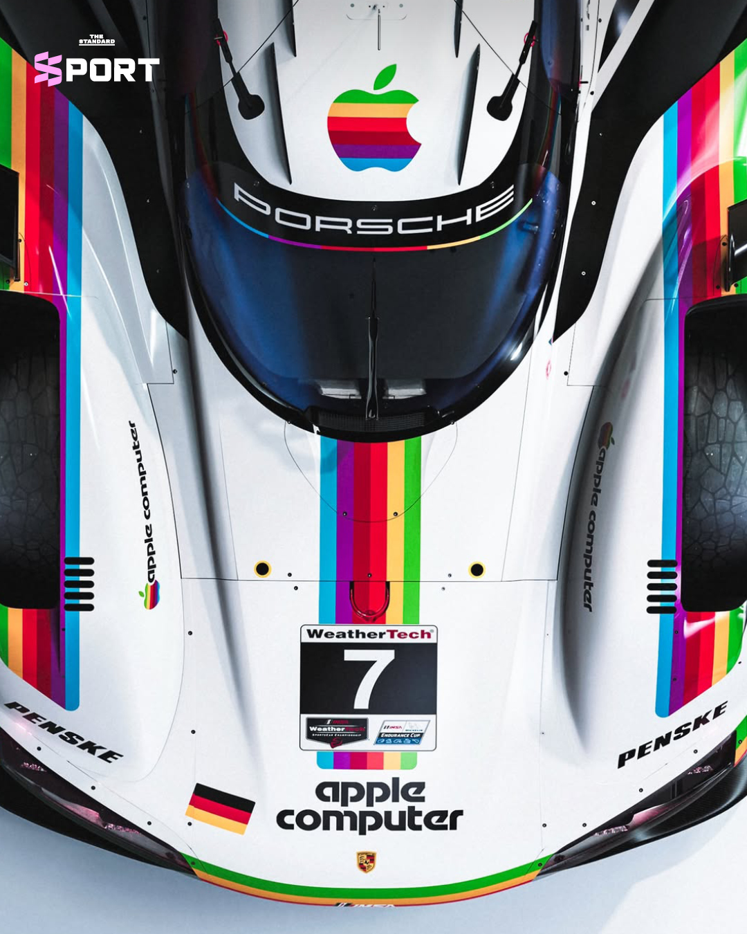 รถแข่ง Porsche 963 ลวดลาย Apple Computer สีเรโทร ลงแข่ง Laguna Seca 1