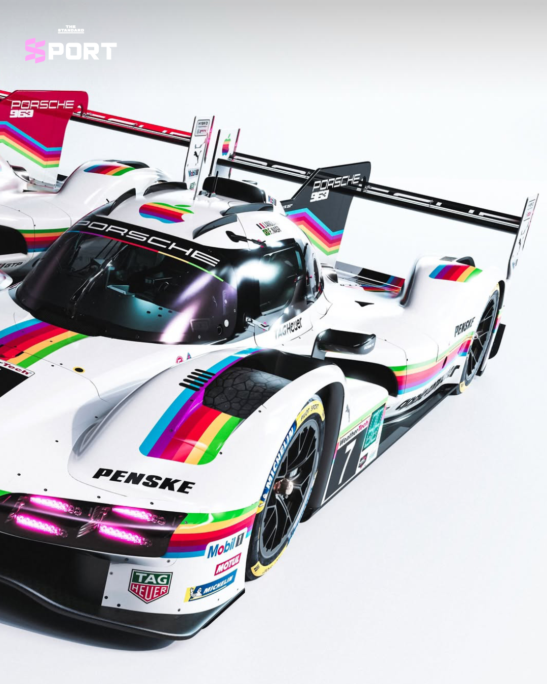 รถแข่ง Porsche 963 ลวดลาย Apple Computer สีเรโทร ลงแข่ง Laguna Seca 2