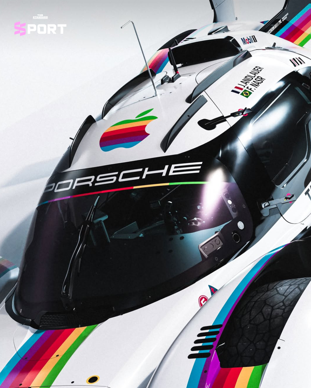 รถแข่ง Porsche 963 ลวดลาย Apple Computer สีเรโทร ลงแข่ง Laguna Seca 3