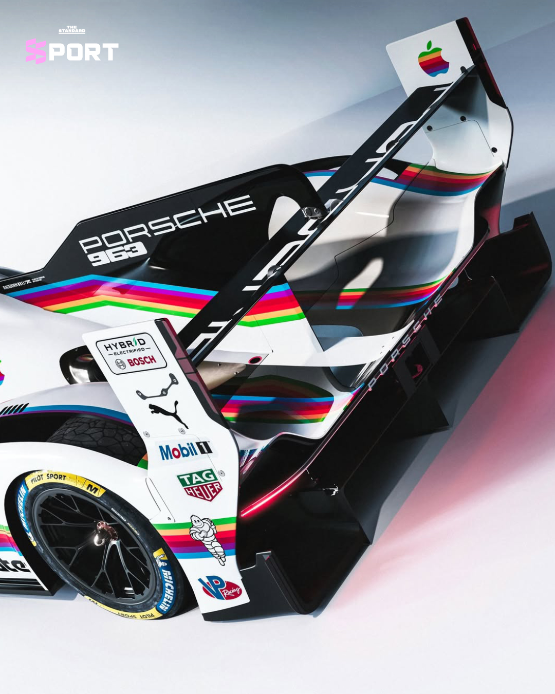 รถแข่ง Porsche 963 ลวดลาย Apple Computer สีเรโทร ลงแข่ง Laguna Seca 4