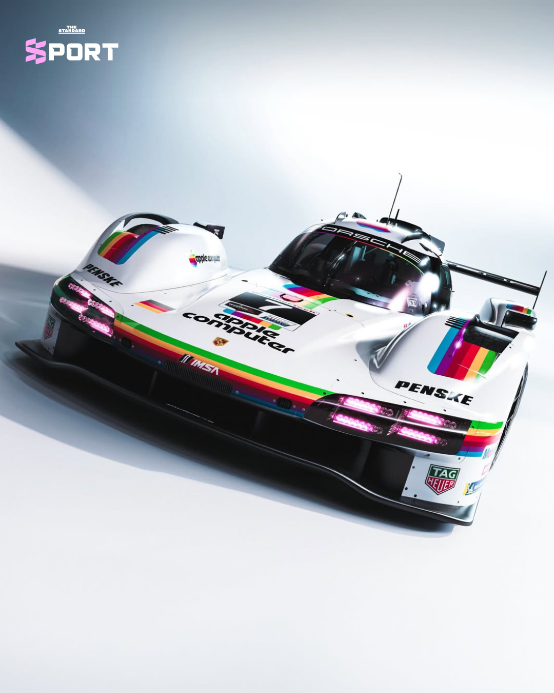 รถแข่ง Porsche 963 ลวดลาย Apple Computer สีเรโทร ลงแข่ง Laguna Seca 7