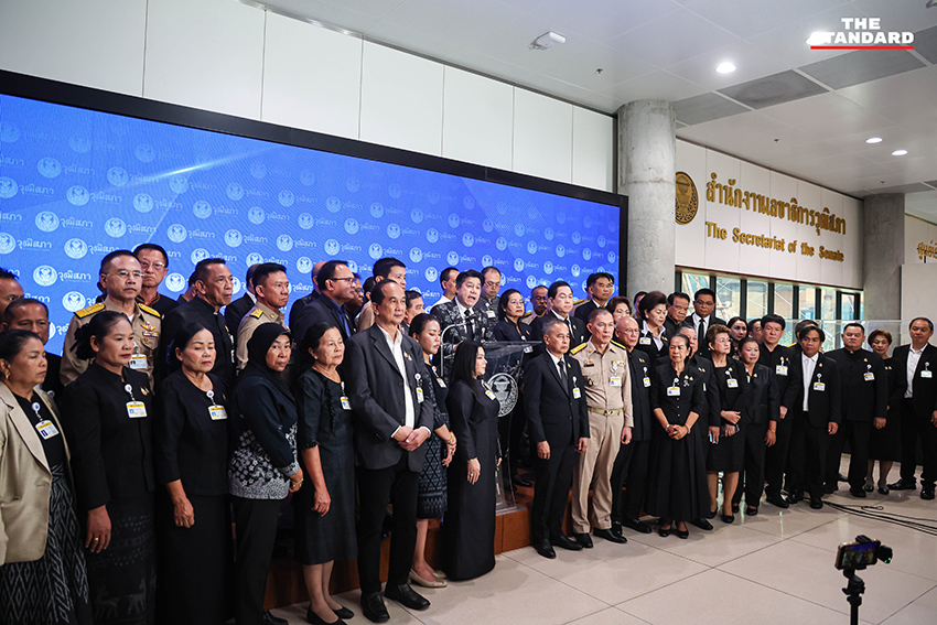 กลุ่มสมาชิกวุฒิสภา (สว.) 89 คน แถลงข่าวประณาม ณัฐพงษ์ 5