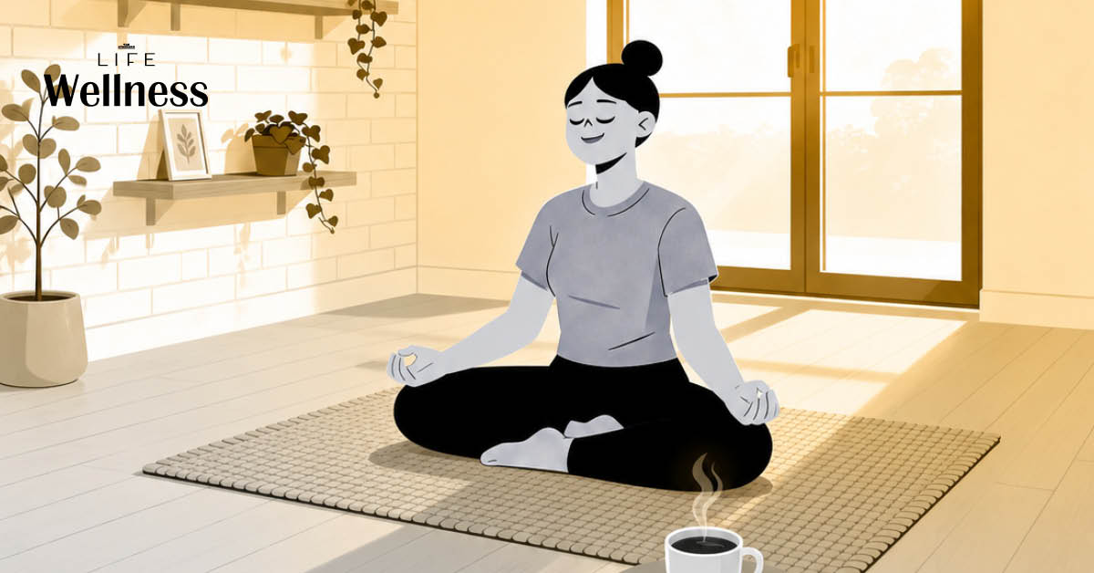 ภาพเช้าที่สงบ คนกำลังจิบกาแฟหรือทำกิจกรรมผ่อนคลาย สะท้อนแนวคิด Slow Morning