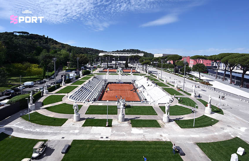 ภาพรวมของสนามเทนนิส Stadio Nicola Pietrangeli ในกรุงโรม 1