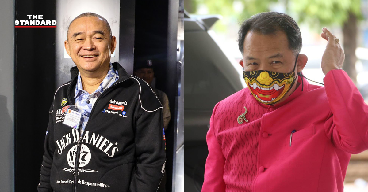 ภาพ เรืองไกร ลีกิจวัฒนะ และ ศรีสุวรรณ จรรยา ยื่นเรื่องต่อ กกต. และ ป.ป.ช. เพื่อตรวจสอบ สุริยะ จึงรุ่งเรืองกิจ กรณีโยกย้ายอธิบดีกรมฝนหลวงฯ
