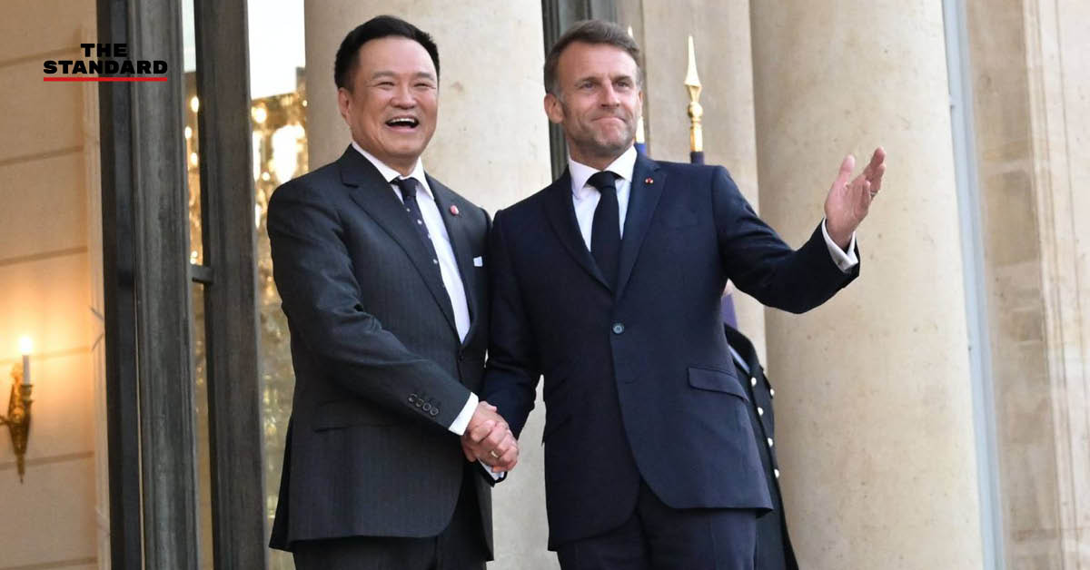 อนุทิน ชาญวีรกูล นายกรัฐมนตรีไทย จับมือกับ เอมานูว์แอล มาครง ประธานาธิบดีฝรั่งเศส