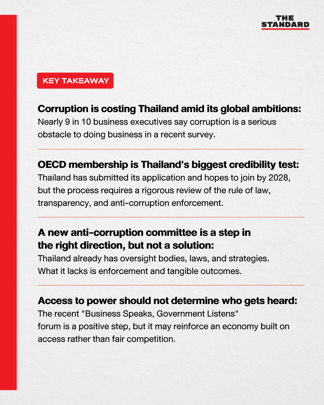 ประตูทางเข้า OECD ถูกกั้นด้วยเทปแดง สื่อถึงปัญหาคอร์รัปชันที่ขัดขวางประเทศไทย 1