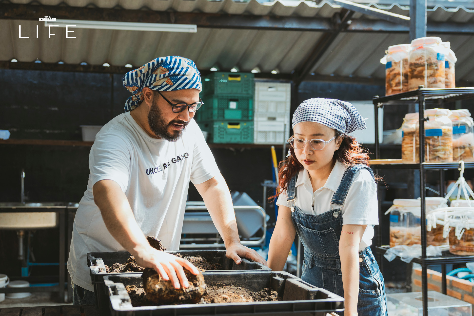 ภาพมุมสูงของ Uncleree Farm ฟาร์มเห็ดและร้านอาหารกลางกรุง เน้นย้ำความยั่งยืนและการจัดการขยะอาหาร 3