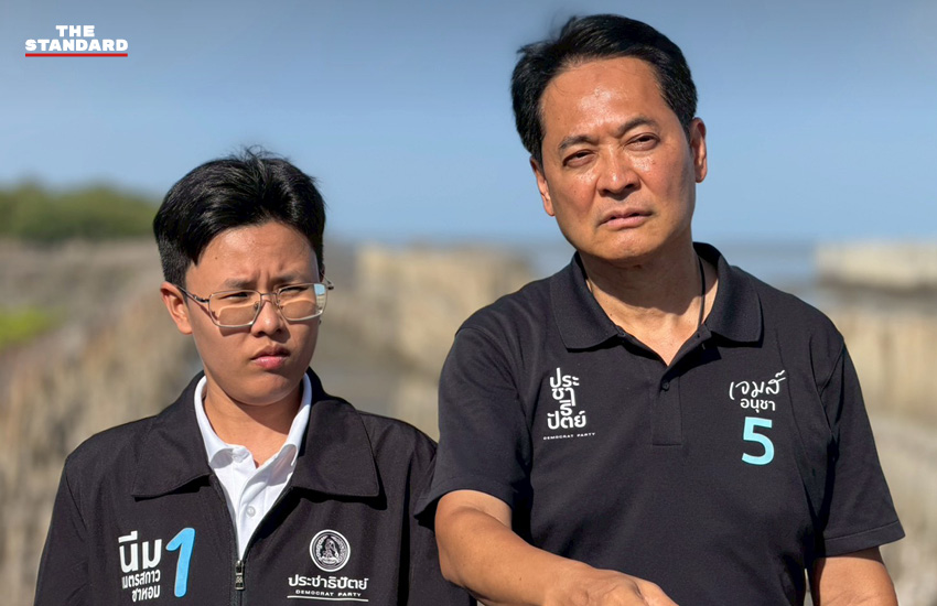 อนุชา บูรพชัยศรี ผู้สมัครผู้ว่าฯ กทม. พรรคประชาธิปัตย์ ขับขี่จักรยานยนต์สามล้อสำรวจพื้นที่บางขุนเทียน 1