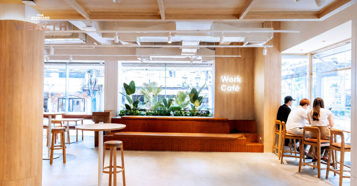 ภาพบรรยากาศภายใน Work Café ของธนาคารกรุงเทพ ที่ผสานบริการธนาคารและร้านกาแฟเข้าด้วยกัน