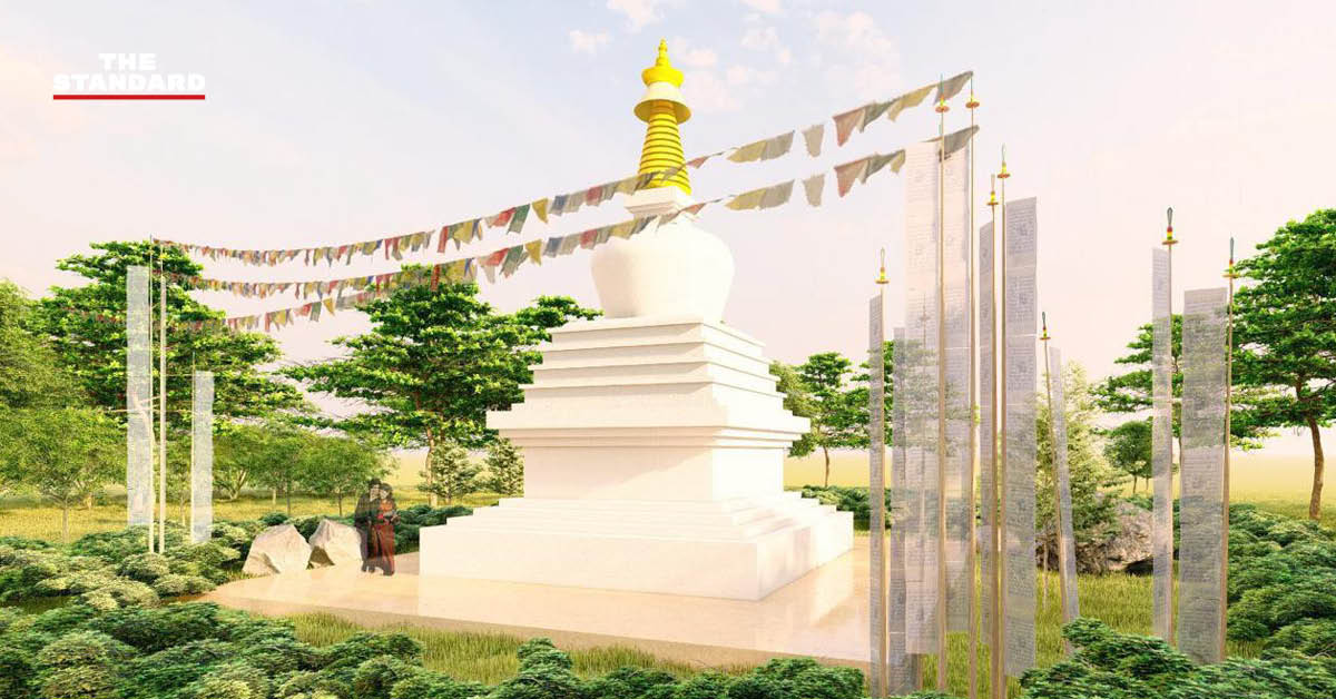 ภาพจำลองโครงการก่อสร้างสถูป 108 องค์เรียงรายใน Gelephu Mindfulness City ภูฏาน