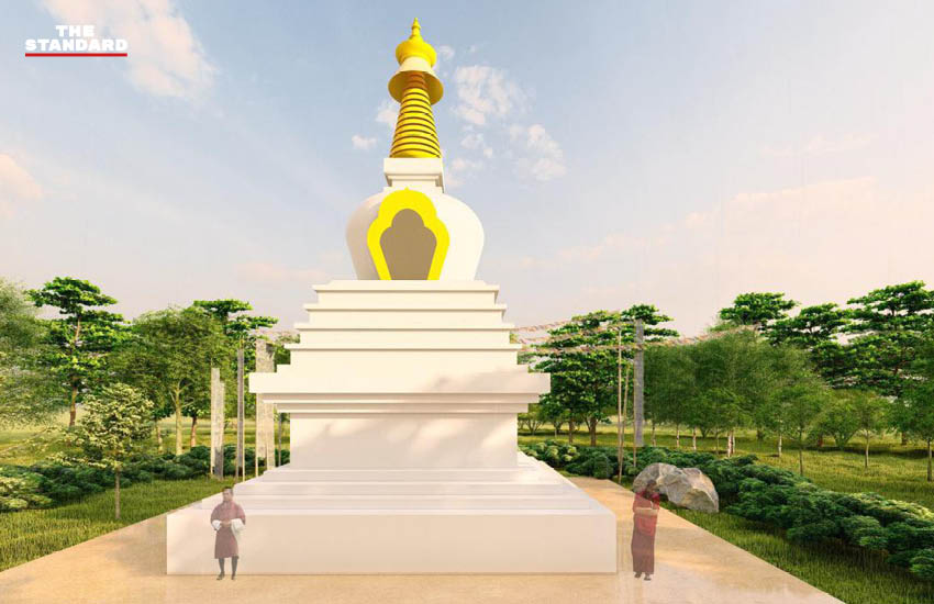 ภาพจำลองโครงการก่อสร้างสถูป 108 องค์เรียงรายใน Gelephu Mindfulness City ภูฏาน 1