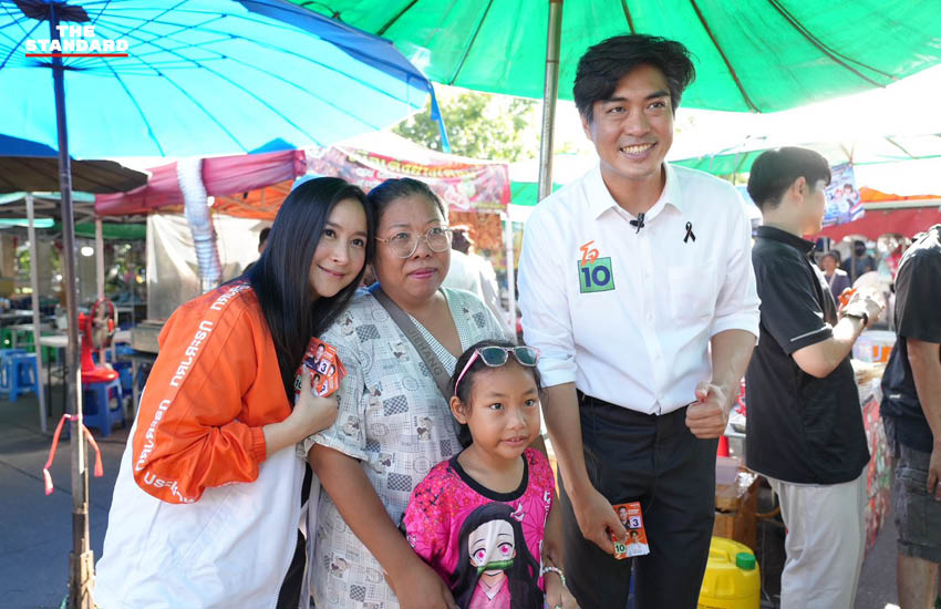 โจ ชัยวัฒน์ ผู้สมัครผู้ว่าฯ กทม. พรรคประชาชน หาเสียงในตลาดเช้า 4