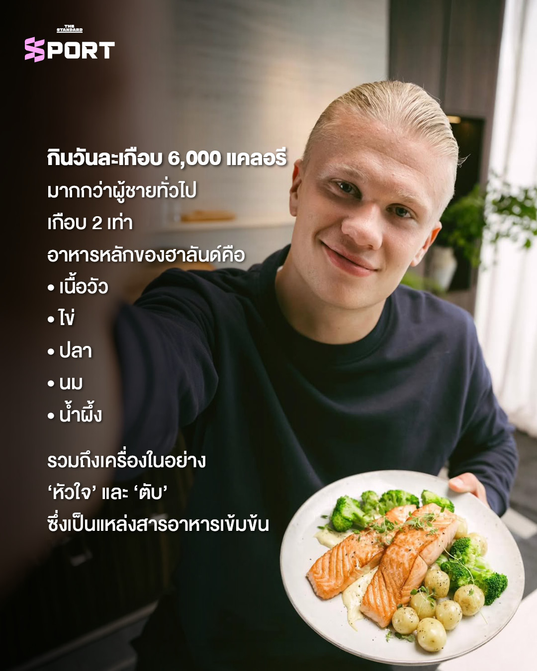เออร์ลิง ฮาลันด์ นักฟุตบอลทีมชาตินอร์เวย์ กำลังฉลองประตู 1