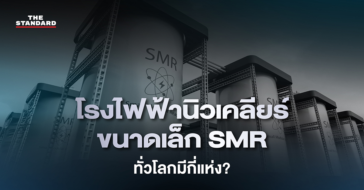 ภาพอินโฟกราฟิกแสดงจำนวนโรงไฟฟ้านิวเคลียร์ SMR ทั่วโลกแยกตามประเทศและสถานะการพัฒนา