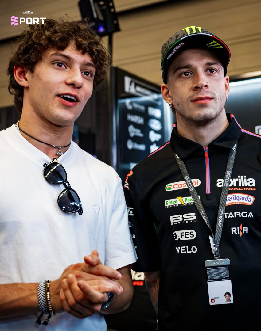 ภาพ คิมี อันโตเนลลี และ มาร์โก เบซเซคคี สองจ่าฝูงแห่ง F1 และ MotoGP พบกันที่อิตาลี 2