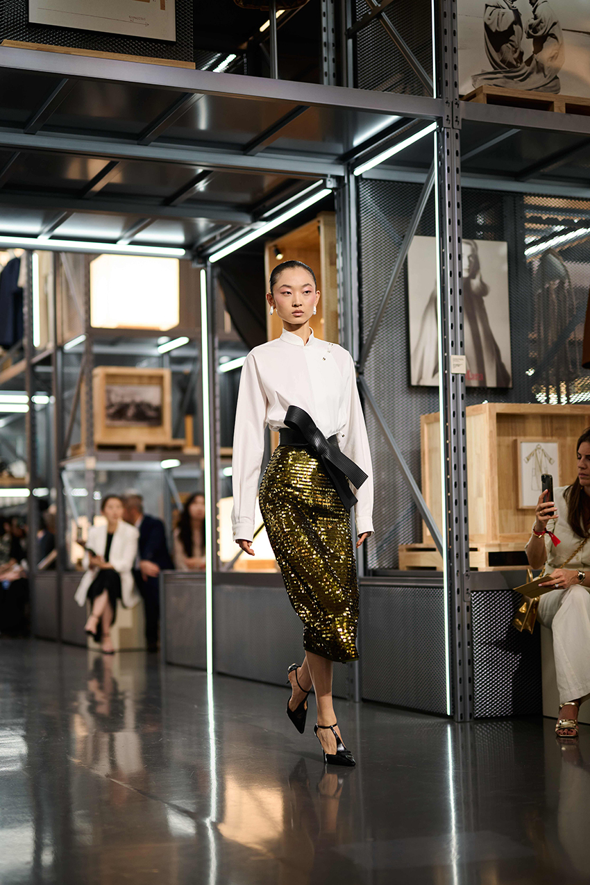 ภาพนางแบบสวมชุดจากคอลเล็กชัน Max Mara Resort 2027 ในแฟชั่นโชว์ที่เซี่ยงไฮ้ 10