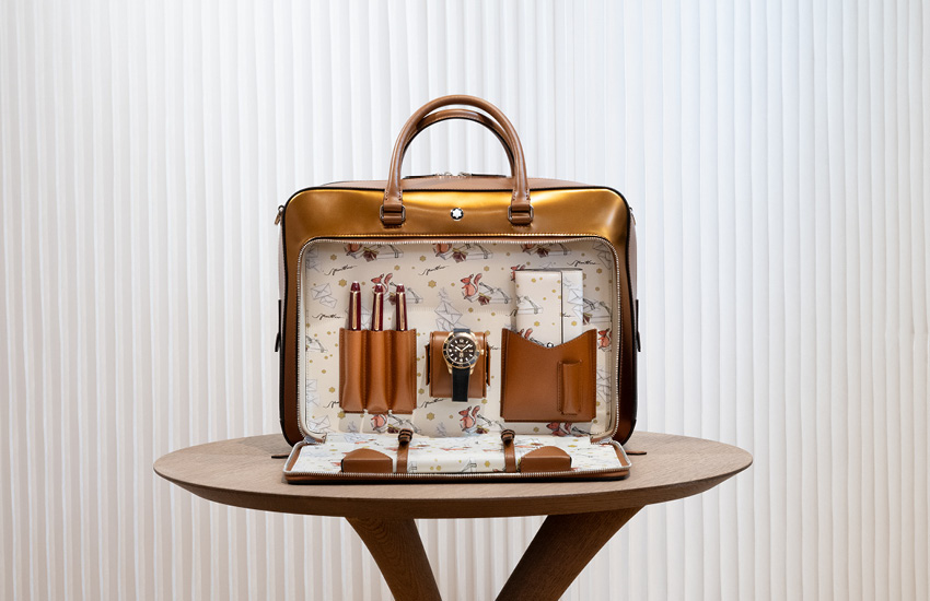 ภาพคอลเล็กชันเครื่องหนัง Montblanc ในงานฉลองครบรอบ 100 ปี 2