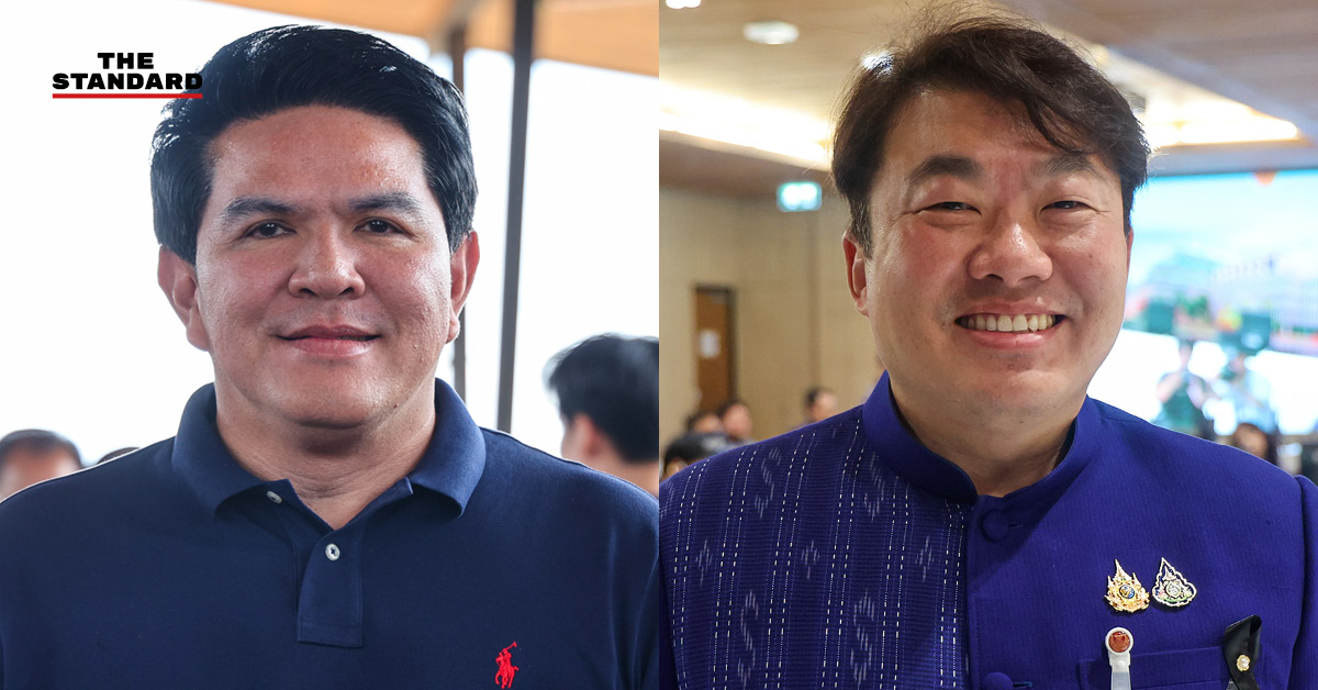 สุรศักดิ์ พันธ์เจริญวรกุล และ สิริพงศ์ อังคสกุลเกียรติ ให้สัมภาษณ์สื่อมวลชน