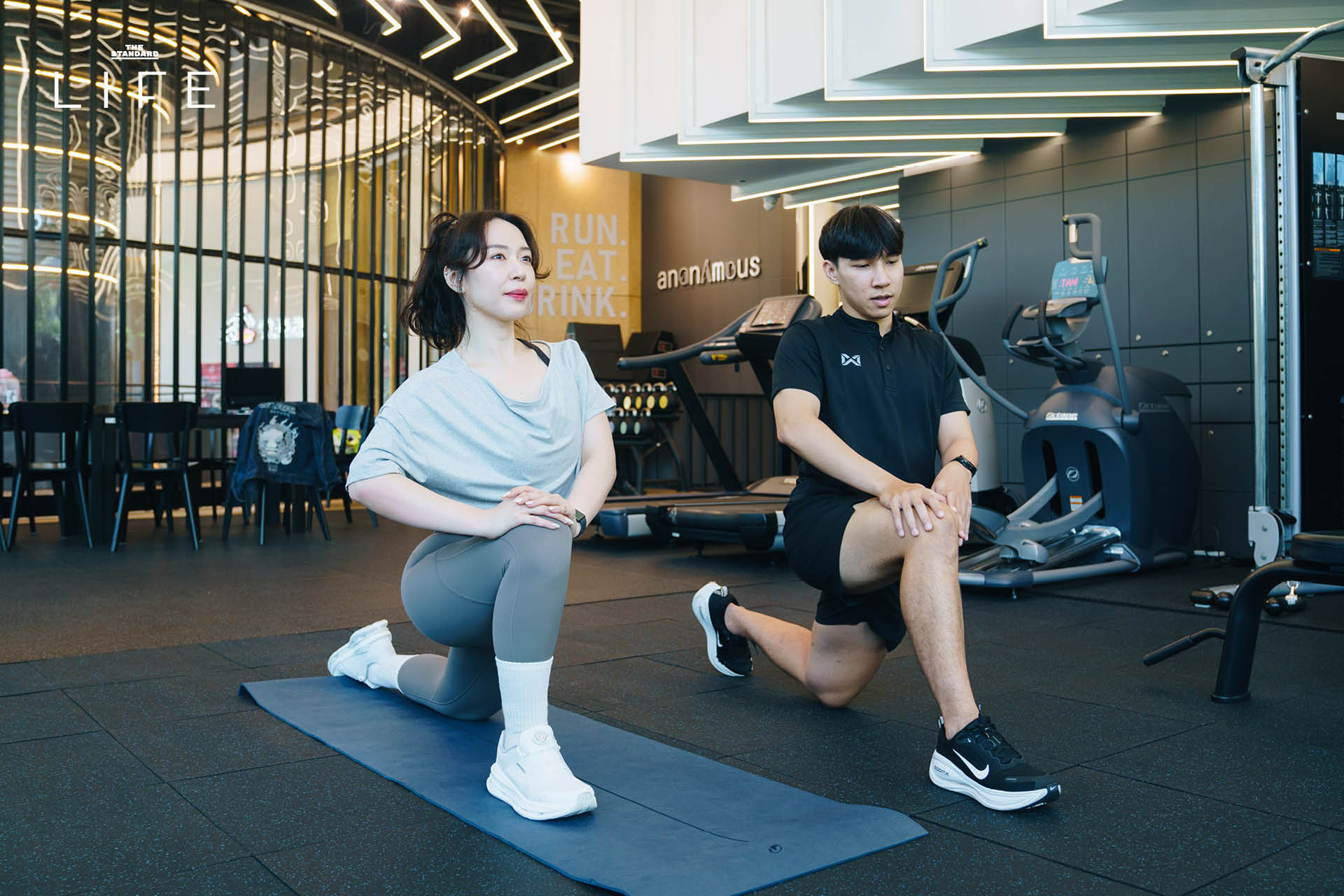 ภาพรวมภายใน Warrix Run Hub แสดงอุปกรณ์ Hybrid Training และเทคโนโลยี AI วิเคราะห์การวิ่ง 24