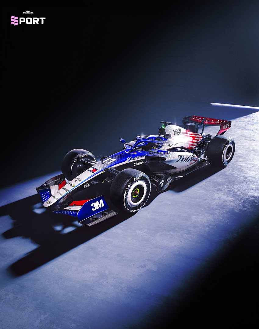 รถแข่ง Cadillac Formula 1 ลวดลายพิเศษสีแดง-ขาว-น้ำเงิน ฉลองครบรอบ 250 ปีสหรัฐอเมริกา 1
