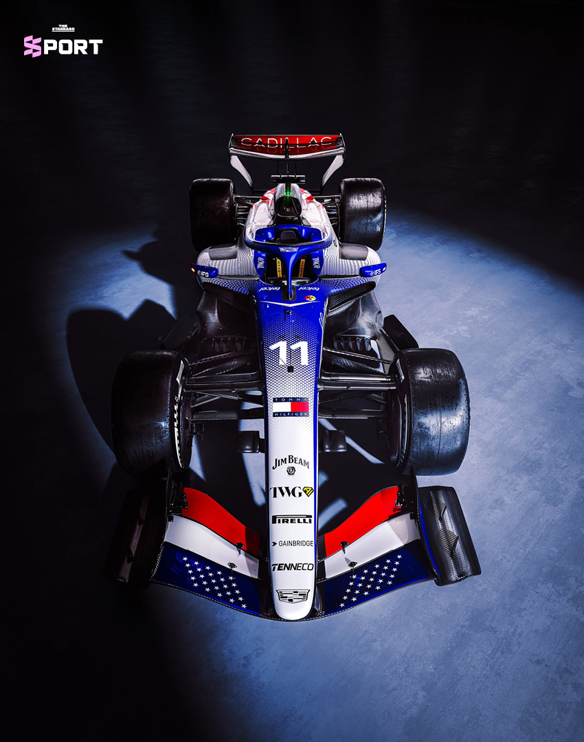 รถแข่ง Cadillac Formula 1 ลวดลายพิเศษสีแดง-ขาว-น้ำเงิน ฉลองครบรอบ 250 ปีสหรัฐอเมริกา 3