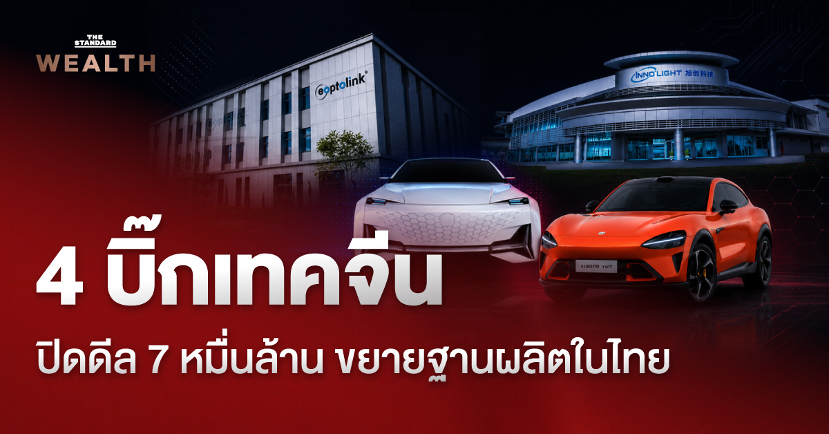 ภาพรวมโลโก้ 4 บิ๊กเทคจีน Xiaomi, ChangAn, InnoLight และ Eoptolink ที่ลงทุนในไทย