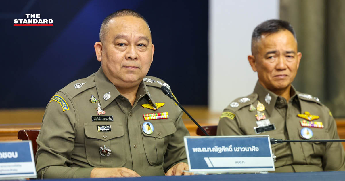 พล.ต.ท. ณัฐศักดิ์ เชาวนาศัย ผู้บัญชาการตำรวจสอบสวนกลาง แถลงข่าวคดีทุจริตสอบท้องถิ่น