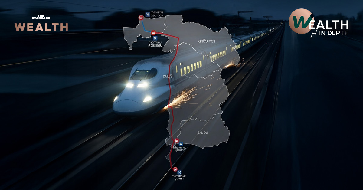 ภาพแผนที่แสดงเส้นทางรถไฟความเร็วสูงเชื่อม 3 สนามบินและจังหวัดที่เกี่ยวข้อง