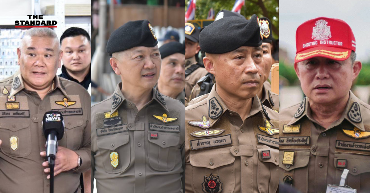 อนุทิน ชาญวีรกูล นายกรัฐมนตรี กำลังแถลงข่าวเกี่ยวกับการคัดเลือก ผบ.ตร. คนใหม่