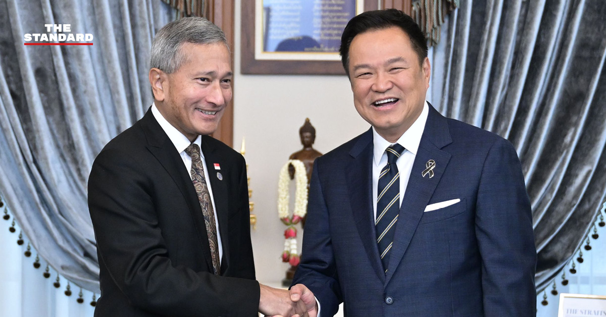 นายกรัฐมนตรีไทย อนุทิน ชาญวีรกูล ต้อนรับรัฐมนตรีต่างประเทศสิงคโปร์ วิเวียน บาลากริชนัน ที่ทำเนียบรัฐบาล